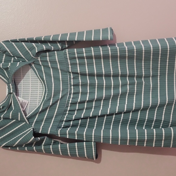 Member's Mark Striped Green Kids Dress - Picture 2 of 3